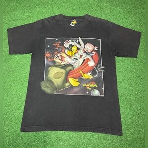 Vintage Space Jam 90s Micheal Jordan Looney Tunes Movie Promo Large T Shirt